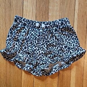 Crewcuts Black & White Leopard Ruffle Hem Athletic Shorts